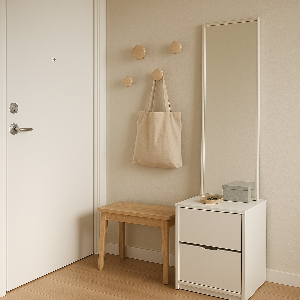 Aménagement d’une entrée d’appartement en location sans perçage