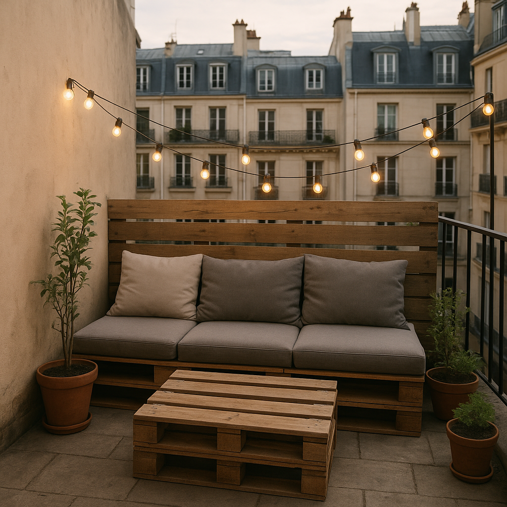 Petite terrasse aménagée avec des solutions économiques