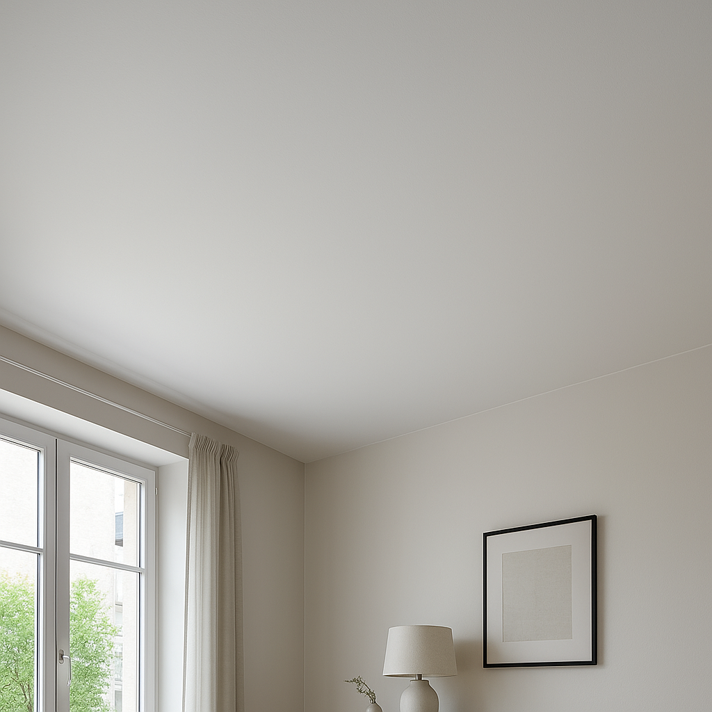 Résultat final d’un plafond peint sans traces