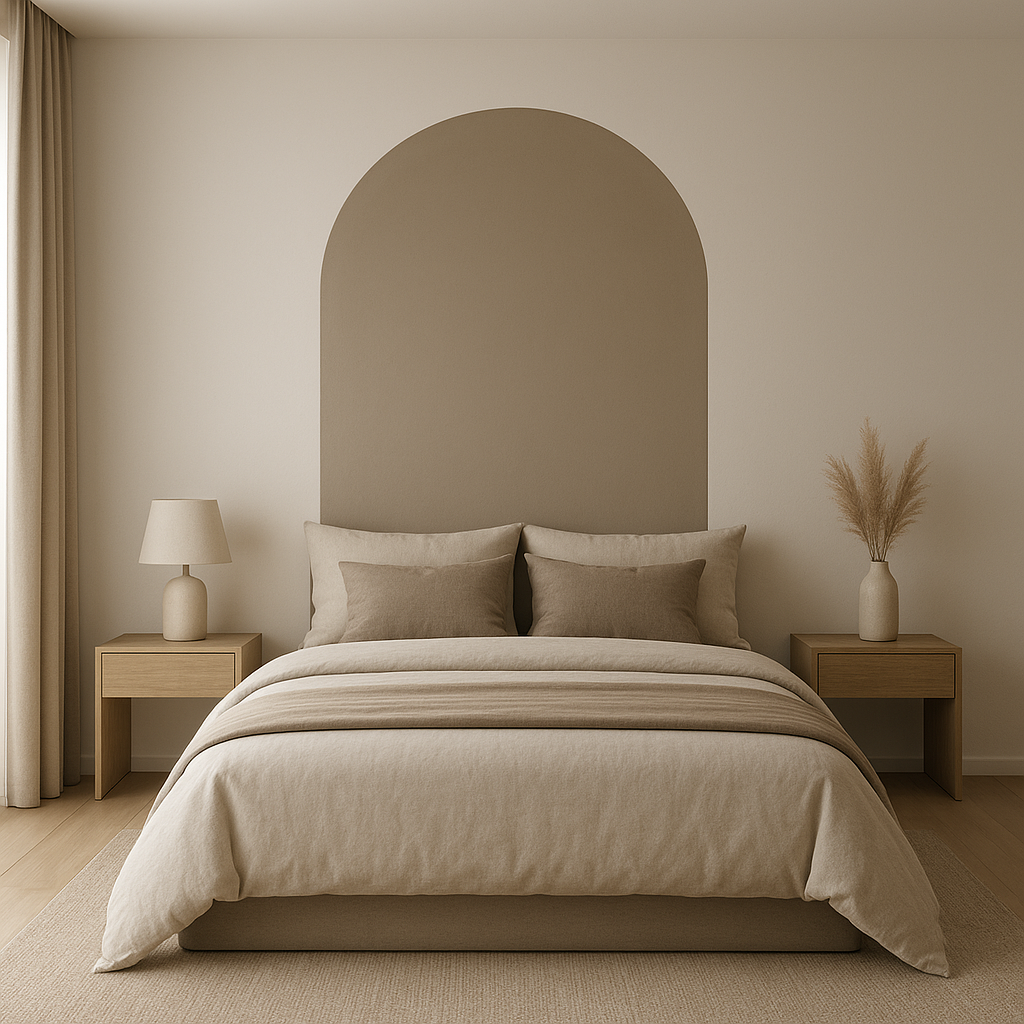Tête de lit DIY peinte sur le mur pour une chambre personnalisée